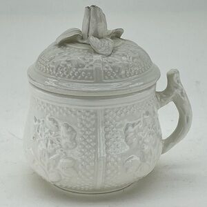 Mottahedeh Musee des Arts Pot De Creme Custard Cup with Rose Lid Italy Vintage